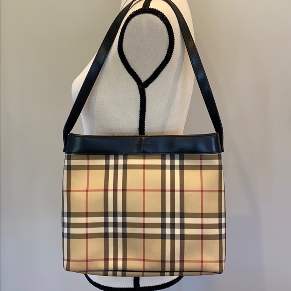 Burberry Authentic Check Tote Bag Black